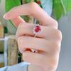 SpringLady Кольца из стерлингового серебра 925 пробы с рубиновым сердцем 8*8 мм и бриллиантами высокой чистоты для женщин, свадебные, изящные ювелирные изделия, подарки