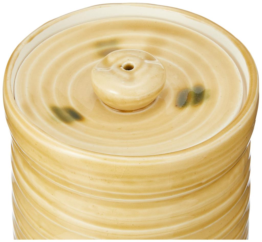 Goto Water Jar, Yellow, Size: Diameter 13.1cm x Height 15cm, For Tanzaku (Strips), Yellow Seto, Comes in a Paper Box