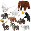 Single Sell Medieval Knight War Horses Wolves Tiger Bears Deer Dragon Animal Decorative Toy Moc Building Block Rope Saddles K039