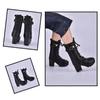 1/6 Female Figure Doll Shoes Martin Boots High Heels Black