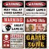 Decor Funny Gamer Metal Signs Vintage Tin Sign Gamer At Work Retro Signs for Home House Club Game Room Man Cave Wall Decor
