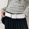 Y2k PU Leather Waistband Woven Western Cowboy Belt Fashion Women Wide Belt  Spicy Girl