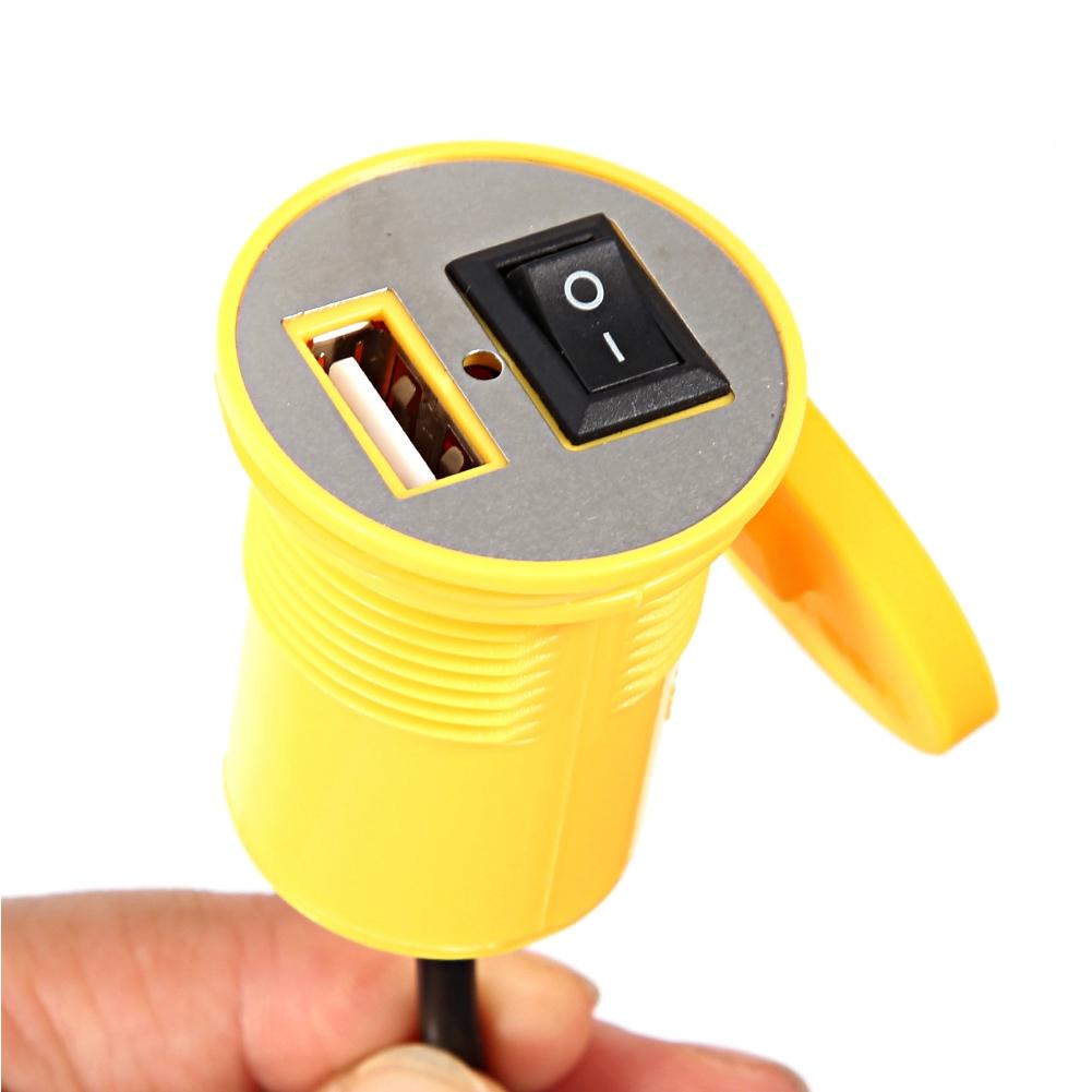 Водонепроницаемый держатель для телефона на руль мотоцикла с USB 12В с (желтый)