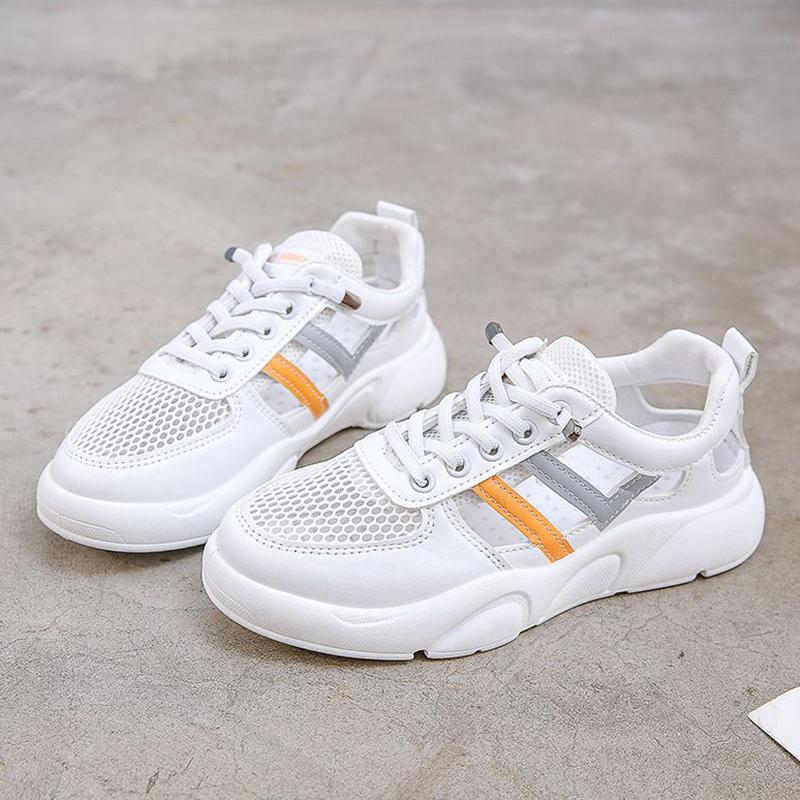 Breathable Mesh Small White Shoes Female Summer Thin Section Hollow Sports Casual Shoes Sandals