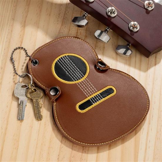 Чехол для медиатора из искусственной кожи в форме гитары, держатель для медиатора на 17 слотов, сумка для хранения медиаторов, подарки для любителей гитары