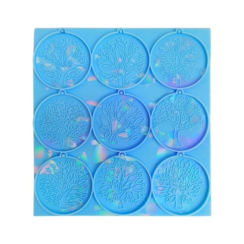 Life Tree Pattern Silicone Mold Holographic Resin Mold DIY Keychain Jewelry Ornament Pendant Tool Crafts Making Supplies
