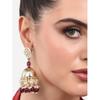Wine Beads Drop Traditional Kundan Yellow Gold Jhumki Earring For Women