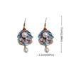 Exquisite Vintage Earrings Pearl Pendant Chinese Style Earrings Cloisonne Drop Earrings  Hanfu