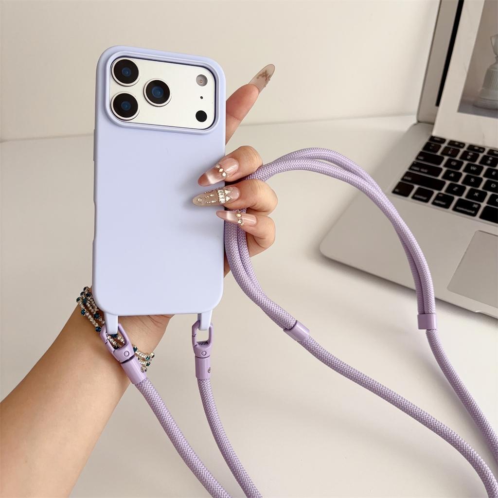 Чехол-ремешок для телефона из силикона для IPhone 17 Air 16 16E 15 14 Plus 11 Pro Max 13 12 Mini, конфетного цвета, мягкий ТПУ, задняя крышка