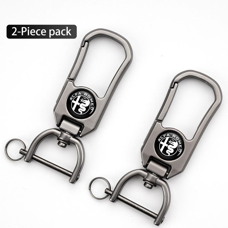 LNYCP1 For Alfa Romeo Car Styling Badge Keychain Pendant Key Holder Chain Ring Keyring GT Stelvio F1 Brera Volante Tonale Gloria Disco