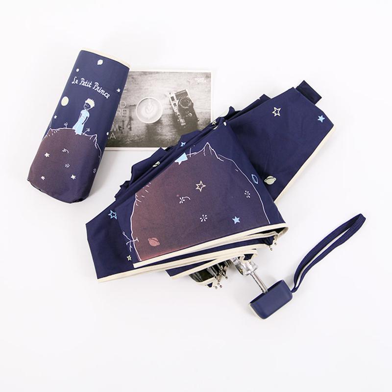 Cartoon Little Prince Umbrella Women Folding S Mini Pocket Female Sunny Parasol Lovely Paraguas Umbrella Betty
