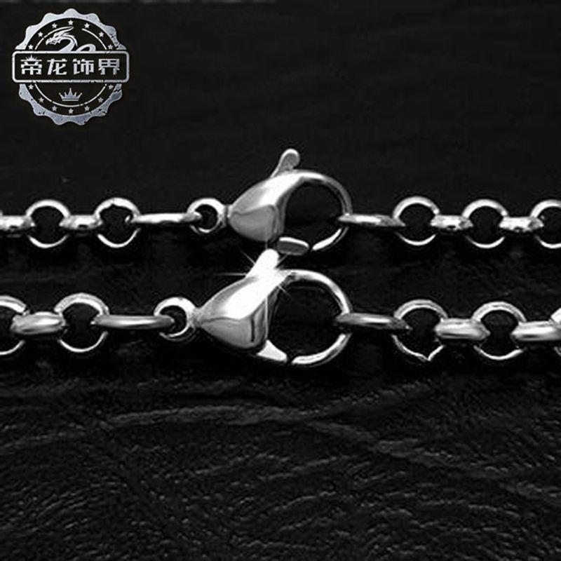 Lord of the Rings Chain Titanium Steel Necklace Pendant with Chain Pearl Chain Personalized Men and Women Couple Korean Style Trendy Accessories