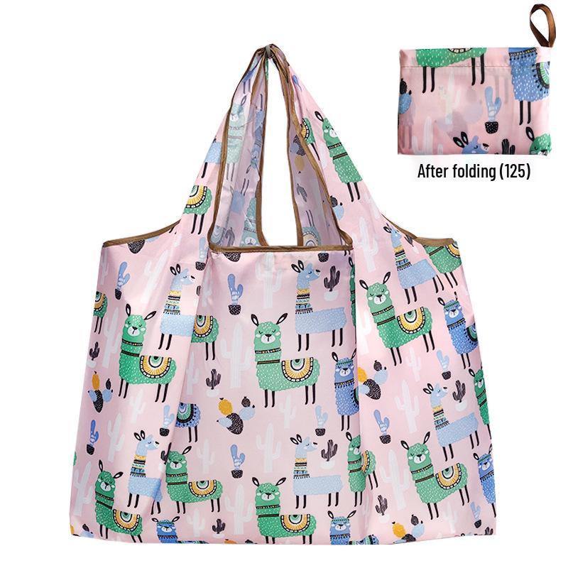 Складная сумка-тоут для продуктов - Большой вместимости, с принтом в юго-восточноазиатском стиле