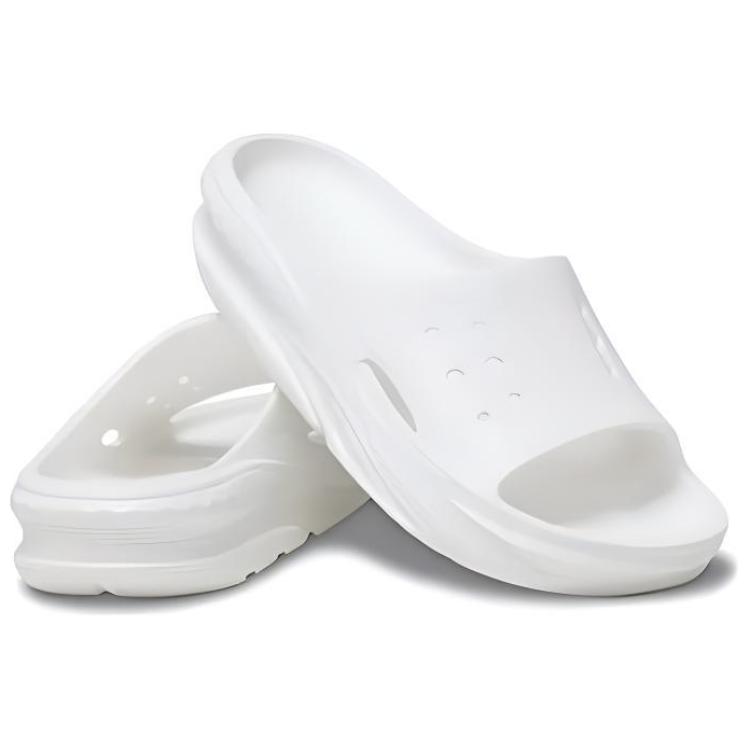 Crocs Round Toe Soft Bottom Breathable Slide Sandals Unisex Footwear White 209416-100