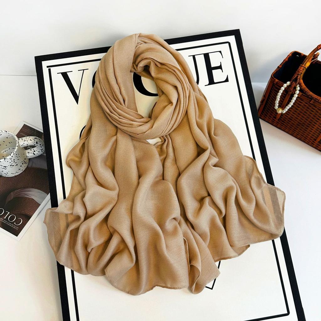 Cotton And Linen Scarf Women'S Yarn Scarf Solid Color Scarf Summer Sun Protection Breathable Shawl Retro Rough Edge Silk Scarf