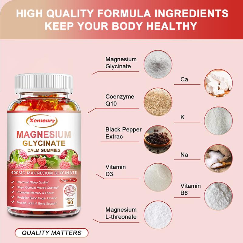 MAGNESIUM GLYCINATE GUMMIES - 400MG per serving - Supports muscle, joint and bone health