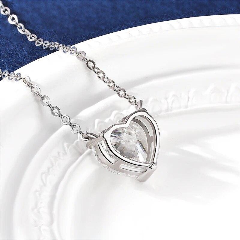 D Color 10x10mm 4CT Heart-shaped Moissanite Necklace Pendant For Women GRA Certified S925 Silver D VVS1 Diamond Neck Chain Jewelry
