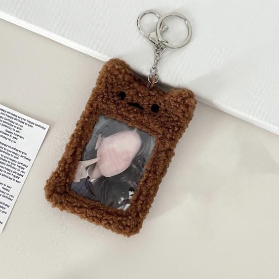 Мультяшный плюшевый держатель для карточек, брелок с нечеткими милыми животными, Kpop Idol, фотофотокарточка, карта для хранения еды, чехол для дисплея, чехол для девочек, студентов, подарок на день рождения
