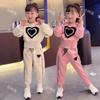 Spring Autumn Girls Clothing Suit Kids Casual Suit Tracksuit Child Outfit Sets Printing Sportswear