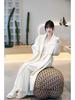 Korean Style Women's Long-Haired Double-Faced Wool Cashmere Cocoon Coat