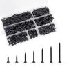 DreaModes Carbon Steel Wood Screws, Black, Cross-Recessed Countersunk Head, Self-Tapping Screws, Screw Nails, 7 Sizes, Set of 110, M3.5, 16mm/20mm/25m