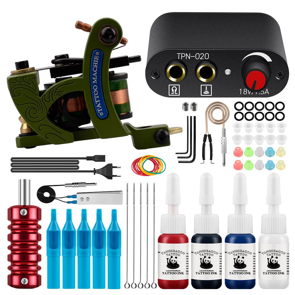 Профессиональный комплект тату-машины PHOENIXY с блоком питания, иглами и чернилами для татуировки для боди-арта