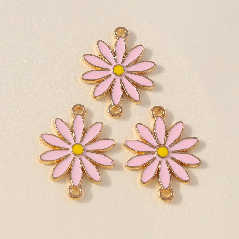 Лесли 10 шт. Красочные подвески в виде цветка ромашки с двумя отверстиями для изготовления ювелирных изделий, браслета, ожерелья, брелока своими руками, кулона