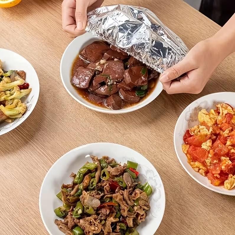 Thick Foil Bowl Lids Food Bags with Elastic Bands Reusable