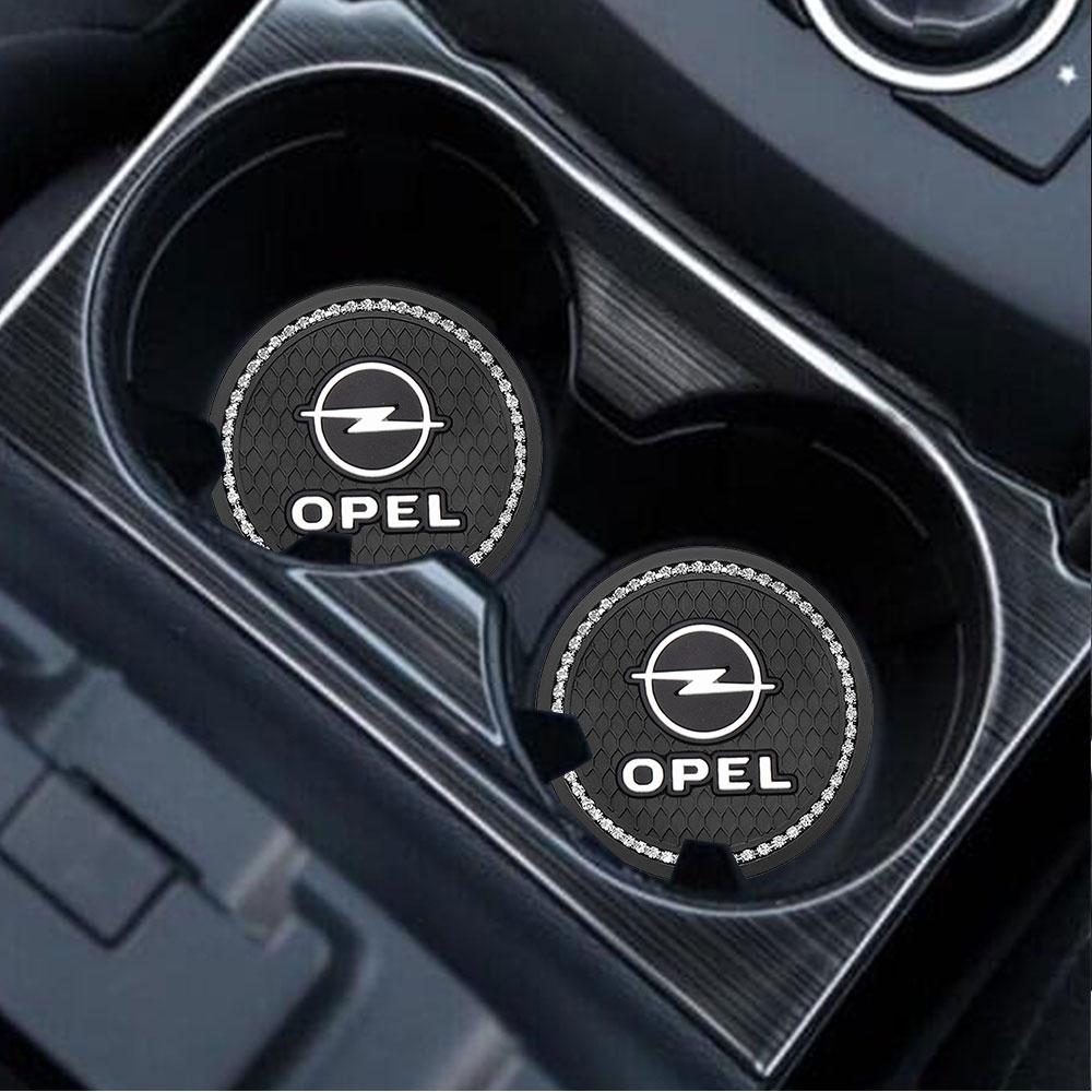AAAYU1 AAAYQ1 1/2Pcs Car Coaster Diamond Rubber Non-slip Mat Water Cup Slot Pad For Opel Zafira Corsa D Insignia Mokka Regal Car Wheel Hubcap