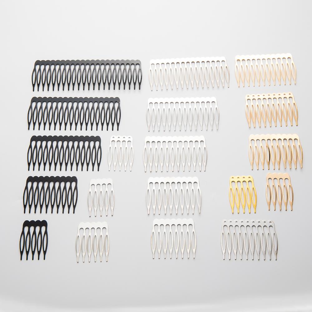 10 шт. 5/8/10/12/18/22 зубца Металлическая боковая заколка-гребень для волос для женщин Свадебная фата для укладки Поделки Инструмент для изготовления ювелирных изделий
