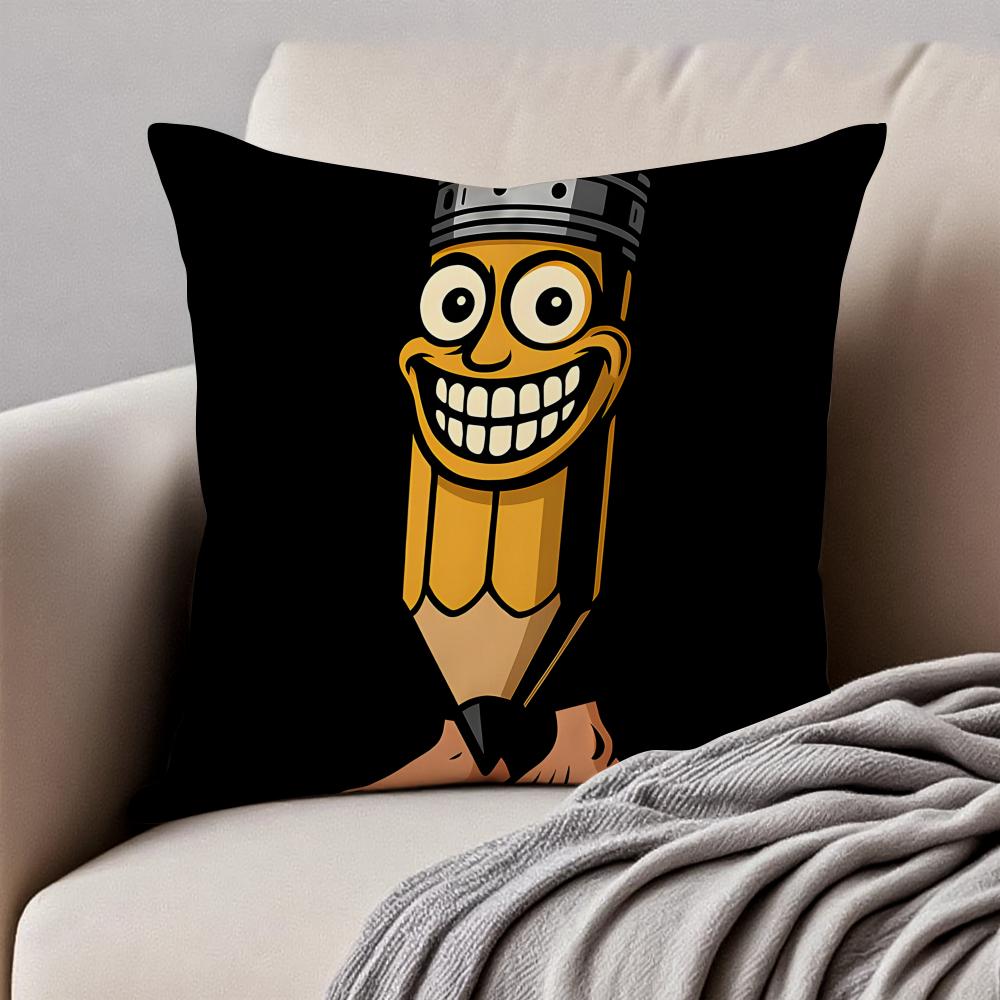 Funny italian brainrot create animals Cushion Cover Pillowcase Antidustmite Invisible Zipper Short Plush Sofa Cushion