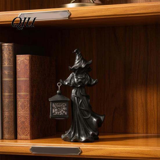 Three-dimensional Halloween Decoration Witch Hanging Lantern Ornaments, Hand-Held Spider Web Hollow Lantern, Carved Hem Gothic Texture