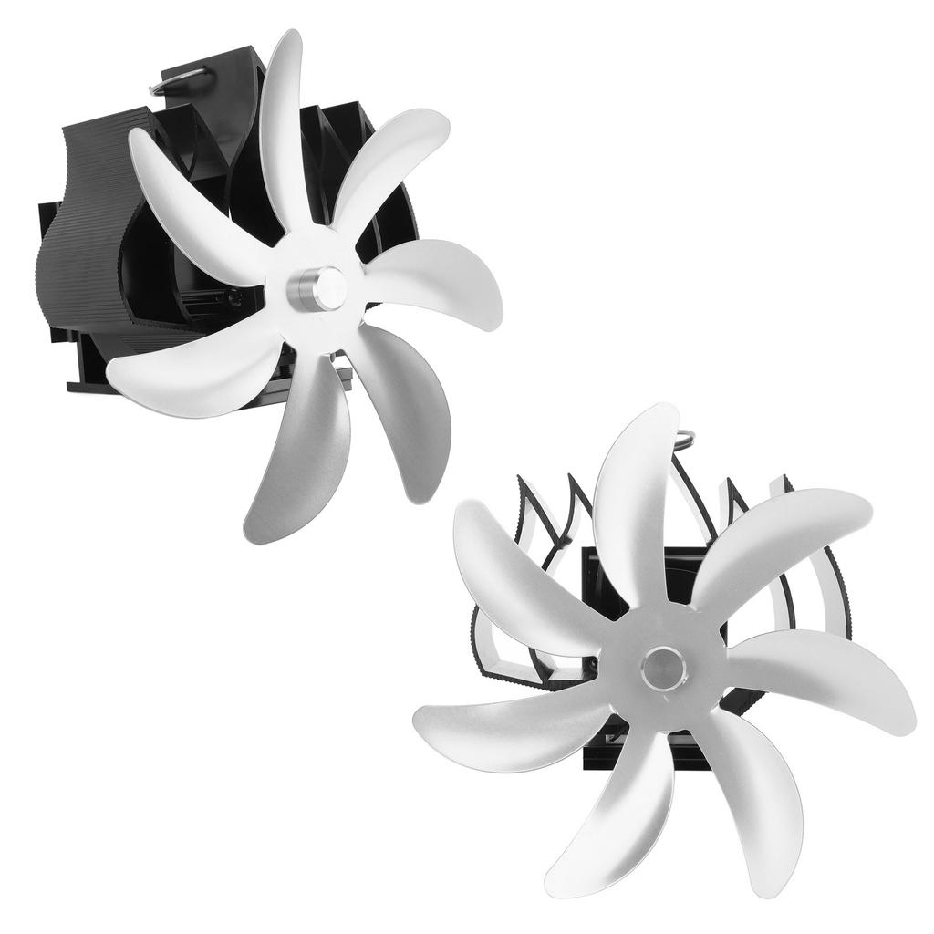 Вентилятор для дровяной печи с 7 лопастями из алюминиевого сплава, малошумный, настенный, работающий от тепла, вентилятор для печи с креплением