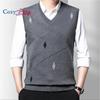 Men Argyle Sweater Vests V-Neck Sleeveless Pullover Classic Business Knitwear Wool Cardigan Autumn Winter Vest