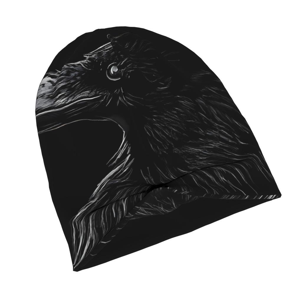 Mystical Black Raven Adult Knit Beanie with Easy Modern Style, Effortlessly Fits Into Seasonal Wardrobes And Pairs Well with Jackets Or Casual Looks