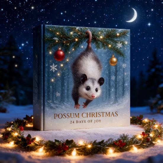Календарь ожидания Рождества Опоссум 24 дня радости Акриловое украшение для декора елки Праздничный обратный отсчет