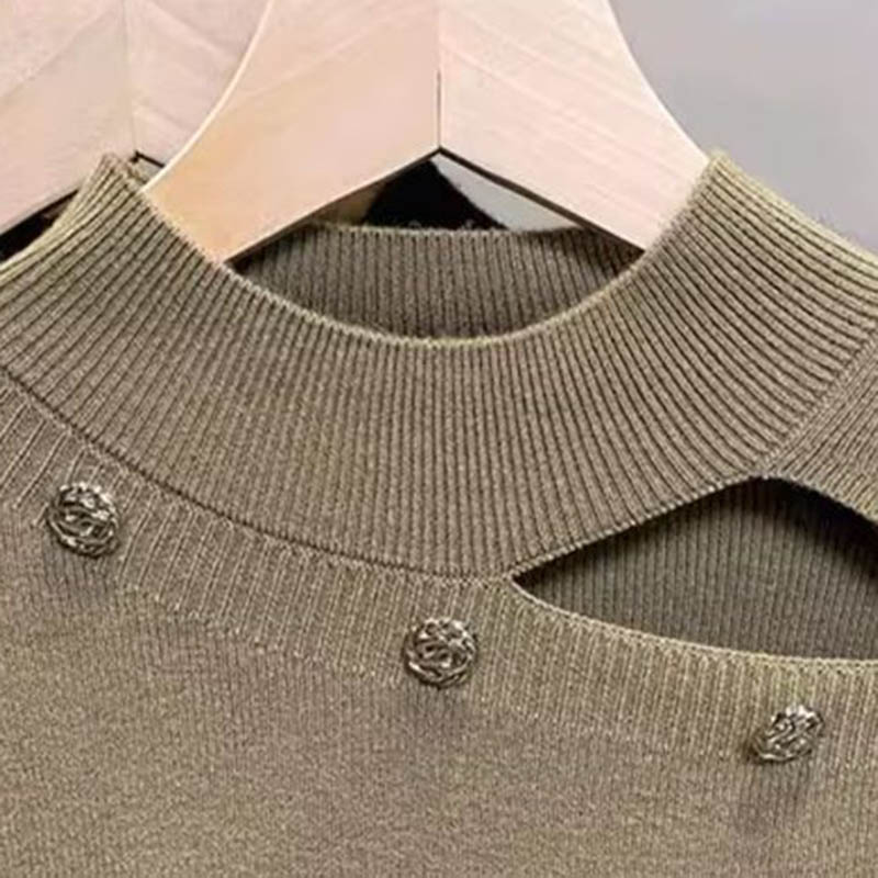 Свитер для женщин Осень Зима Утепленный Теплый Вязаный Эластичный С длинным рукавом Оверсайз Топы