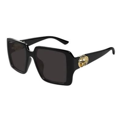 Gucci Квадратные солнцезащитные очки с логотипом Унисекс солнцезащитные очки Черные GG1692SA001
