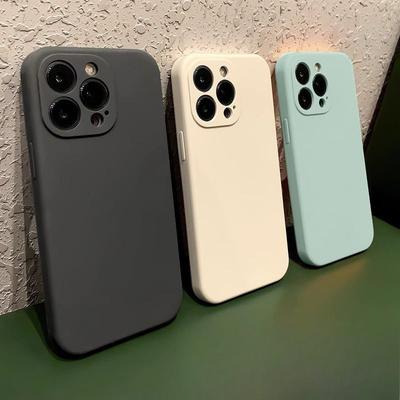 Apple 15PRO Чехол для мобильного телефона из жидкого силикона, имитация iPhone 16, IP13 с тонким отверстием, 14 мягкий чехол, 12max матовый ТПУ