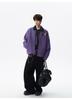 2026 Autumn/Winter Men's Color Block Bomber Jacket - Loose, Comfortable American Style, Plus Size, Long Sleeve Top