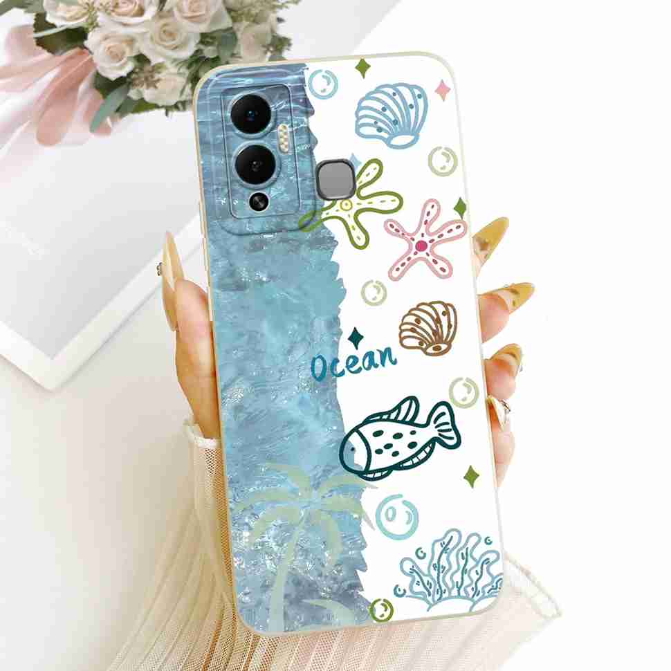 Casing For Infinix Hot 12 Play Cover X6816C X6816 Silicone Cat Dragon Pattern Case For Infinix Hot12 Hot 12 Play Shell Covers