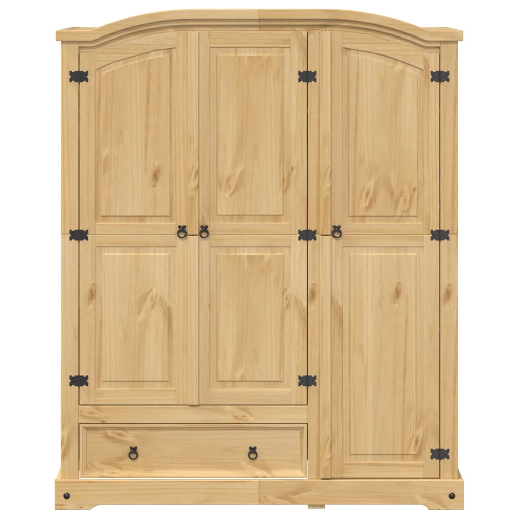 Corona Wardrobe 151.5 x 52 x 186 cm Solid Pine Wood