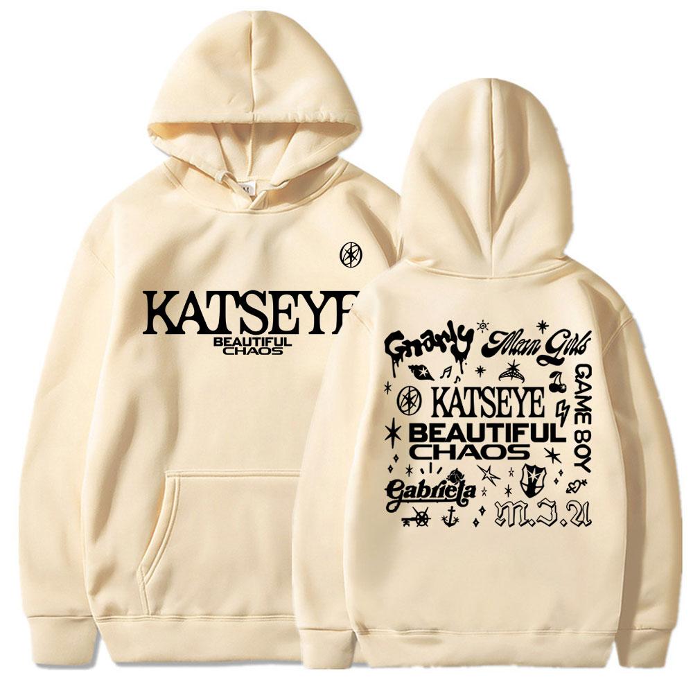 Katseye Beautiful Chaos Худи для тура по альбому Мода Ретро Харадзюку Мужские Женские Спортивная одежда Флис Большого размера Спортивный костюм Уличная одежда