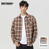 Мужская американская ретро фланелевая клетчатая рубашка с длинным рукавом