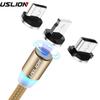 USLION Магнитный кабель Micro USB для быстрой зарядки Кабель USB типа C Магнитный адаптер для зарядного устройства Кабель для передачи данных