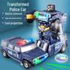 Electric Transforming Police Car Robot Toy for Kids - Ideal Birthday Gift
