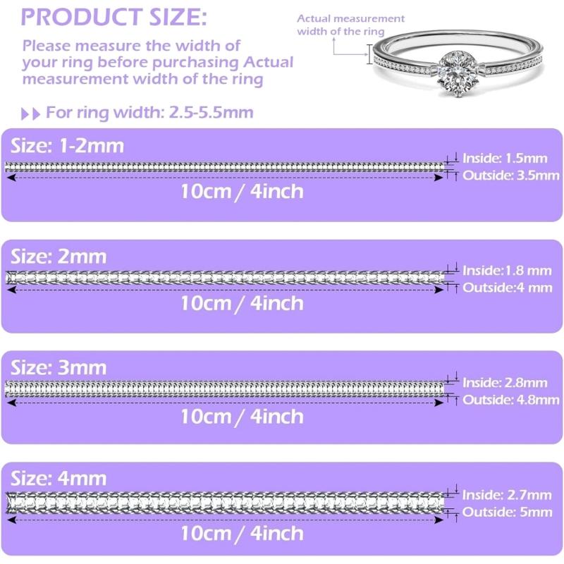 Assorted Rings Sizer Kits Invisible Fit Adjuster for Loose Bands Comfortable Plastic Rings Reducer Sizing Strips
