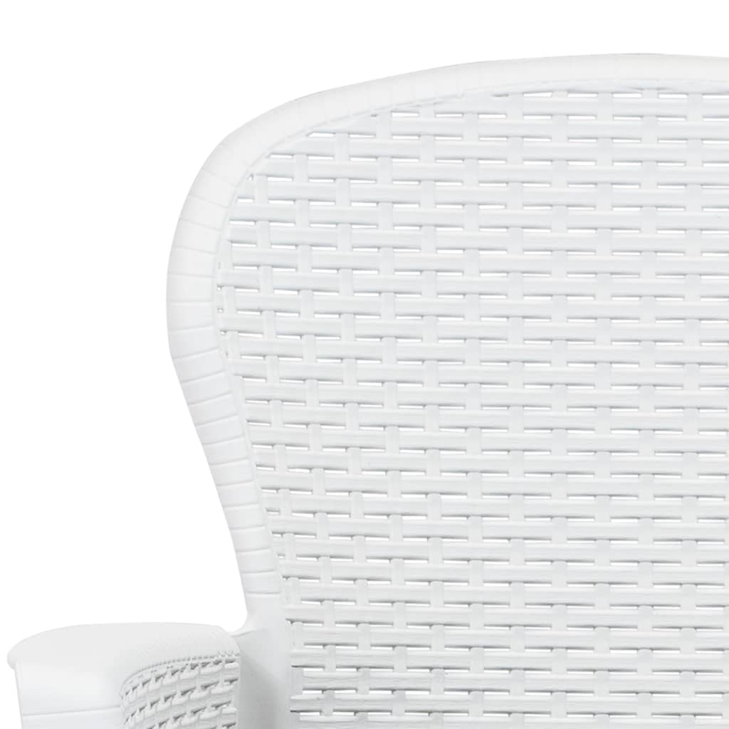 Garden Chairs 2 pcs with Cushions White Plastic Rattan Look