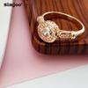 SIMJOO Fashion Zircon Women Rose Gold Ring Premium Jewelry