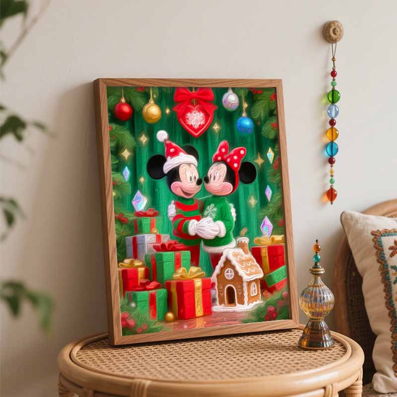 Disney oil painting digital painting art kit Mickey Minnie Christmas gift handmade diy gifts home decorations